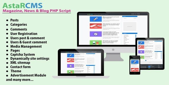 AstaRCMS Download awesome PHP magazines news blog scripts